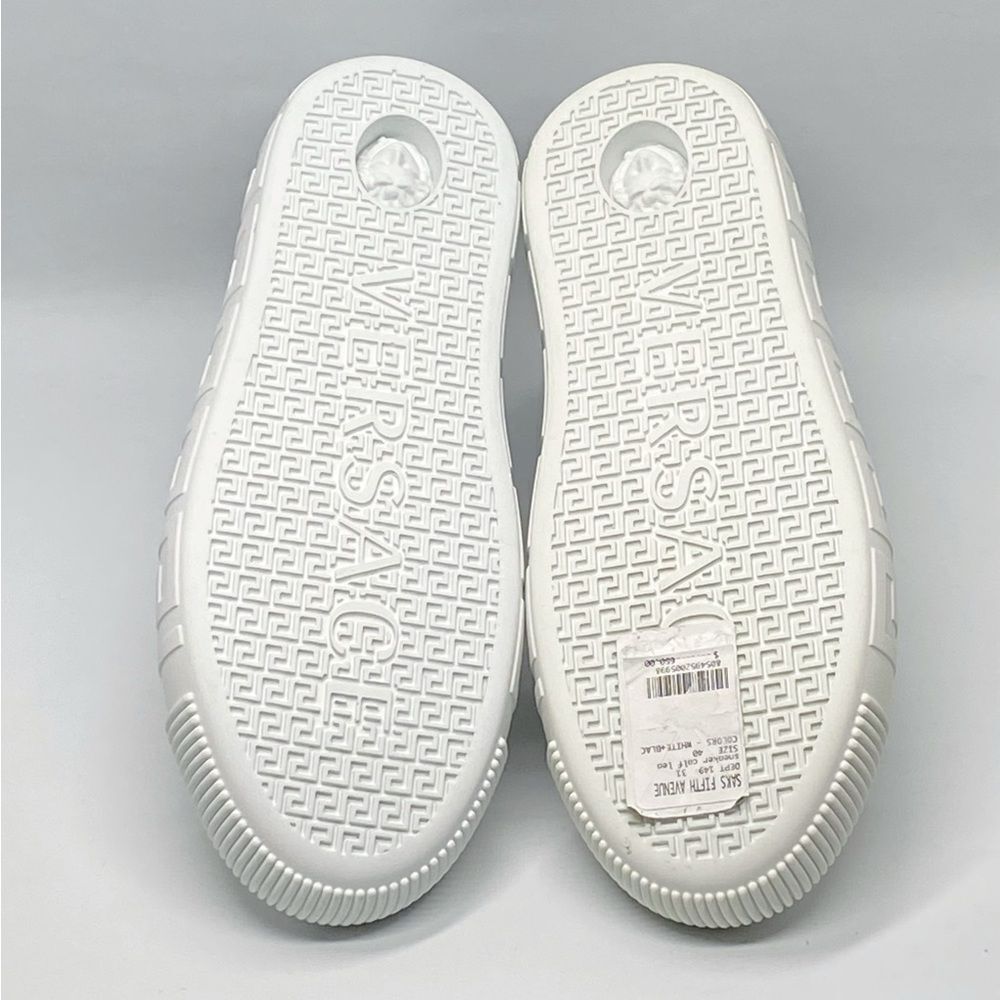 Versace La Greca Ribbon-Trim Leather Sneakers size 40 - Picture 12 of 13